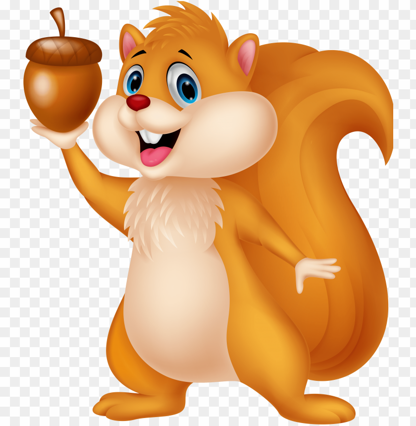 cute squirrel with acorn png cartoon clipart squirrel with acorn clipart PNG transparent with Clear Background ID 204370