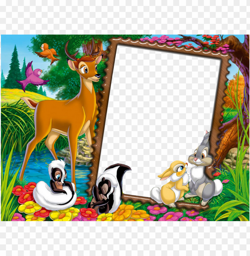cute transparent kids photo frame with wild animals background best stock  photos | TOPpng
