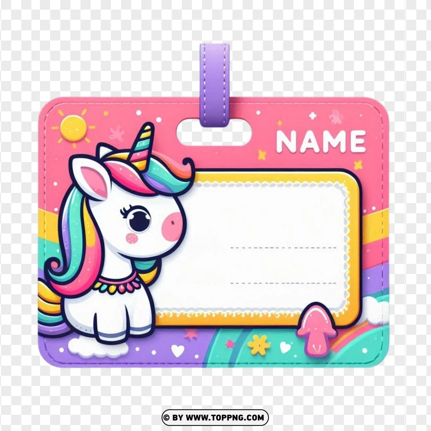 unicorn, Name Tag , Back To School,Label , Card , Blank , Template 