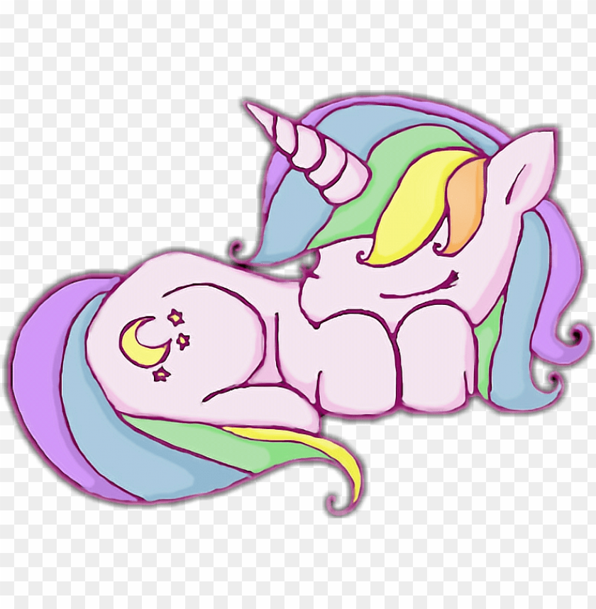cute unrn rainbow sleeping moon star purple - unrnio desenho, unicornio