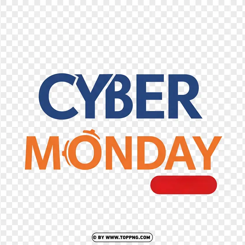 Minimalist Cyber Monday Text Design PNG Transparent Background