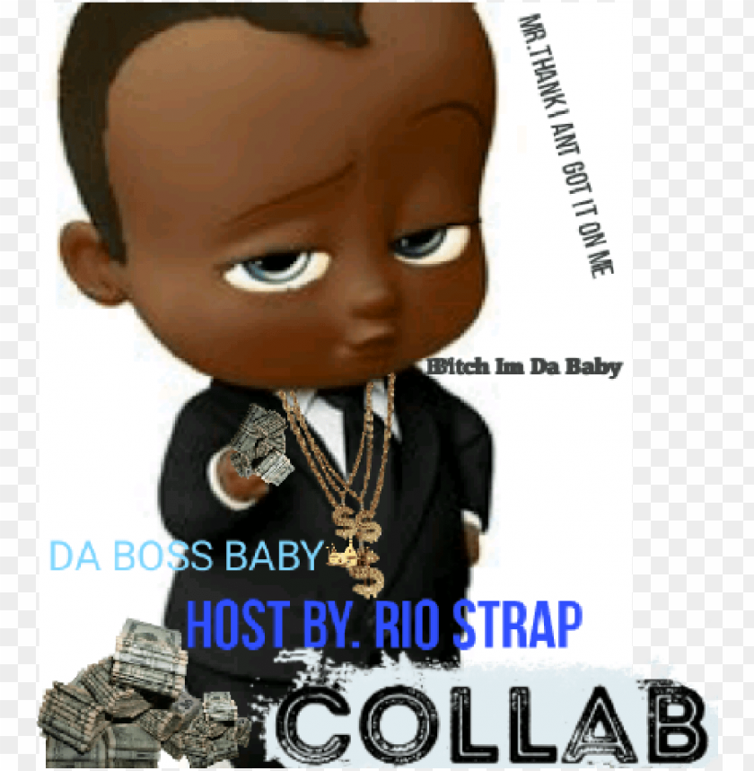Da Boss Baby Rio Strap Front Cover - African American Boss Baby PNG Image With Transparent Background