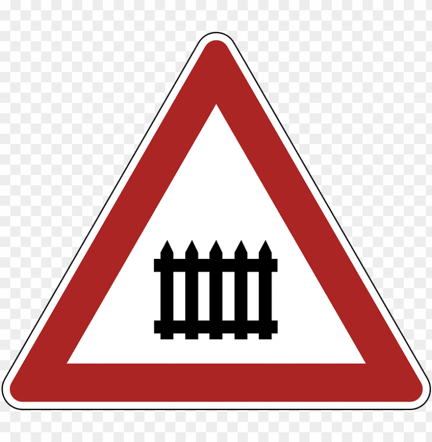 transport, traffic signs, danger warning railyway crossing, 