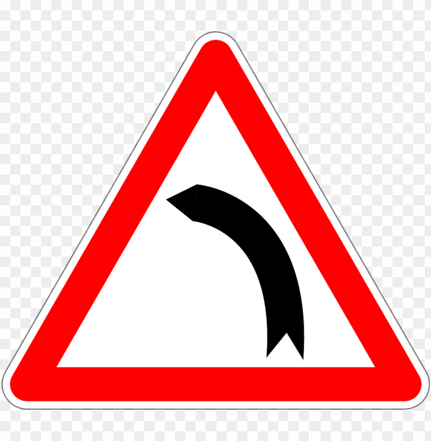 transport, traffic signs, dangerous curse to left road sign, 