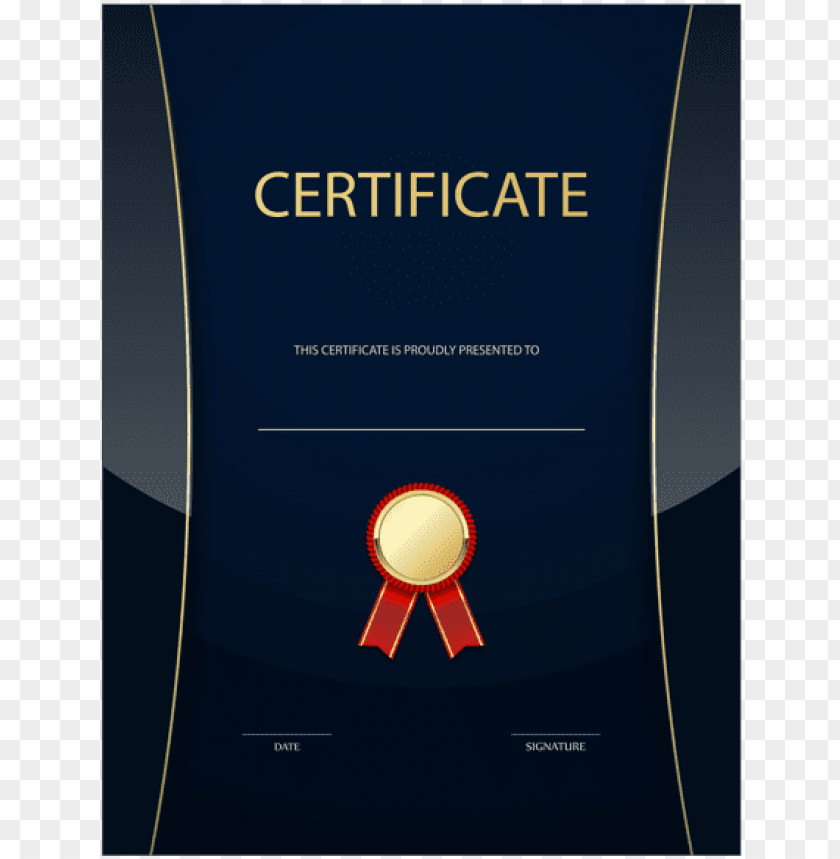 Dark Blue Certificate Template Png Image - Certificate Design Portrait PNG Image With Transparent Background