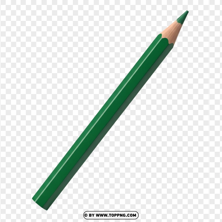 Dark Green Coloring Pencil Wooden Design PNG Transparent Background