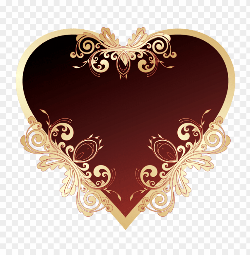 Dark Red Heart With Decorations Png - Free PNG Images - 39991