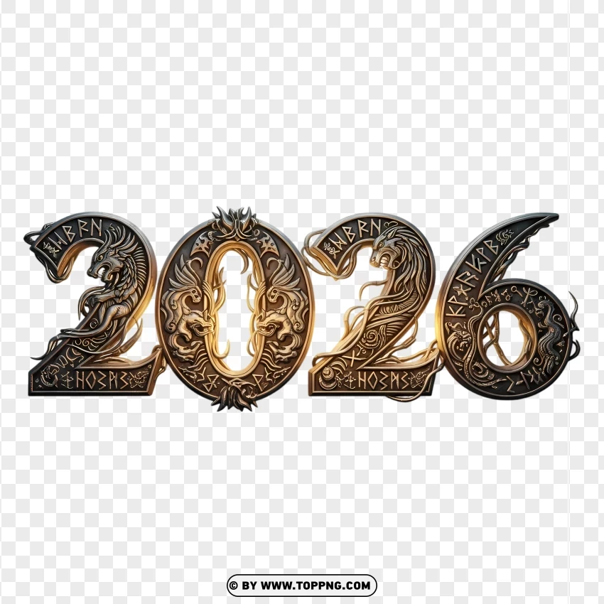 Dark Fantasy 2026 Elden-inspired Typography PNG Transparent Background