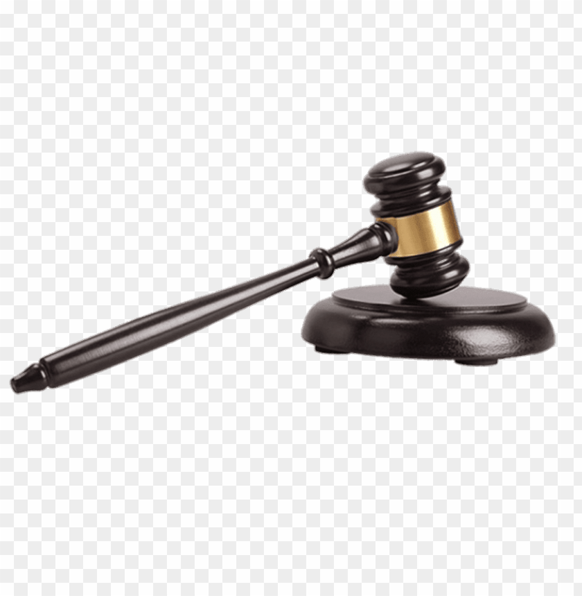 Transparent Background PNG of dark wooden judges hammer - Image ID 68378