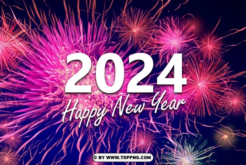 Happy New Year 2024 with Various Colors of Fireworks. Stock Photo - Image  of fireworks, number: 298921498