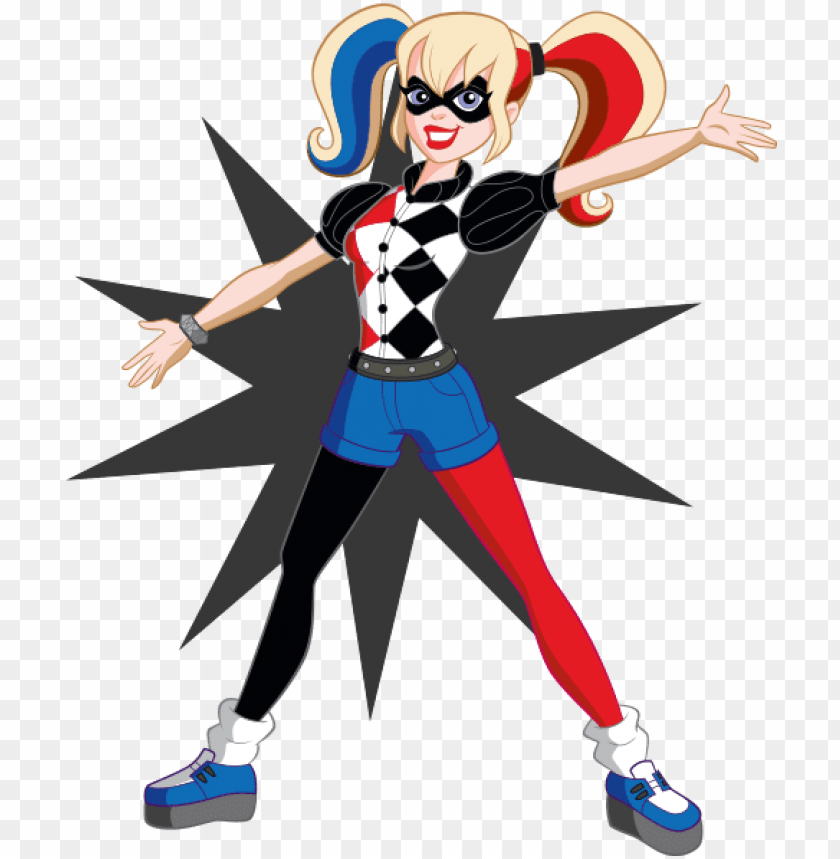 free PNG dc superhero girls harley quinn png clipart black and - name dc superhero girls PNG image with transparent background PNG images transparent