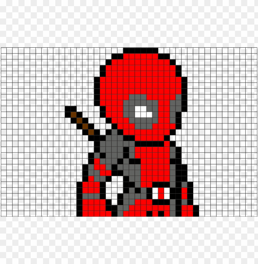 Deadpool Pixel Art PNG Transparent Background