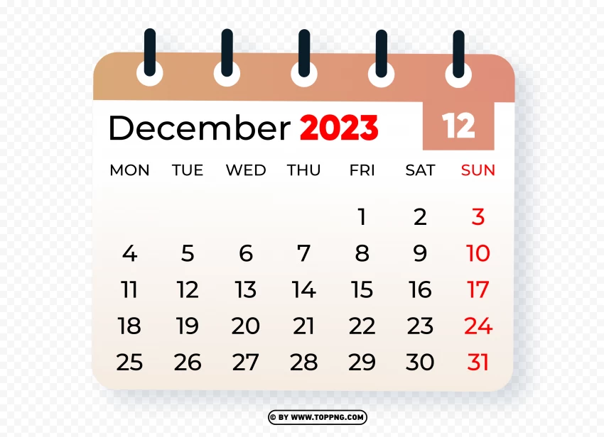 December 2023 Graphic Calendar PNG Image