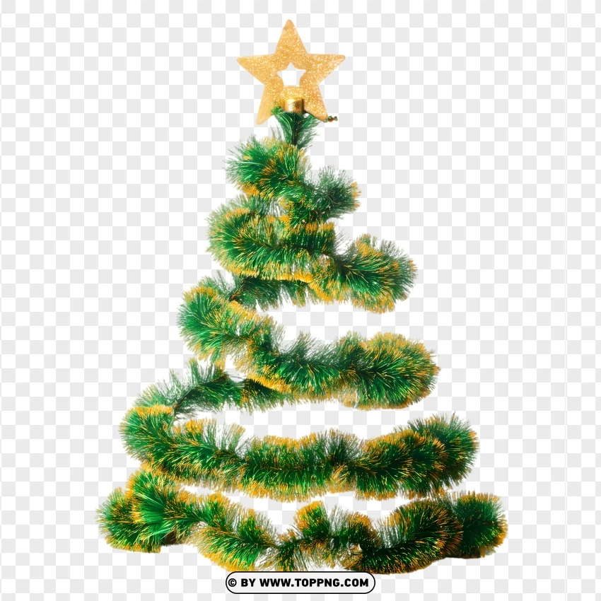 Decorated Christmas Tree Clipart With Red And Golden Baubles PNG Transparent Background