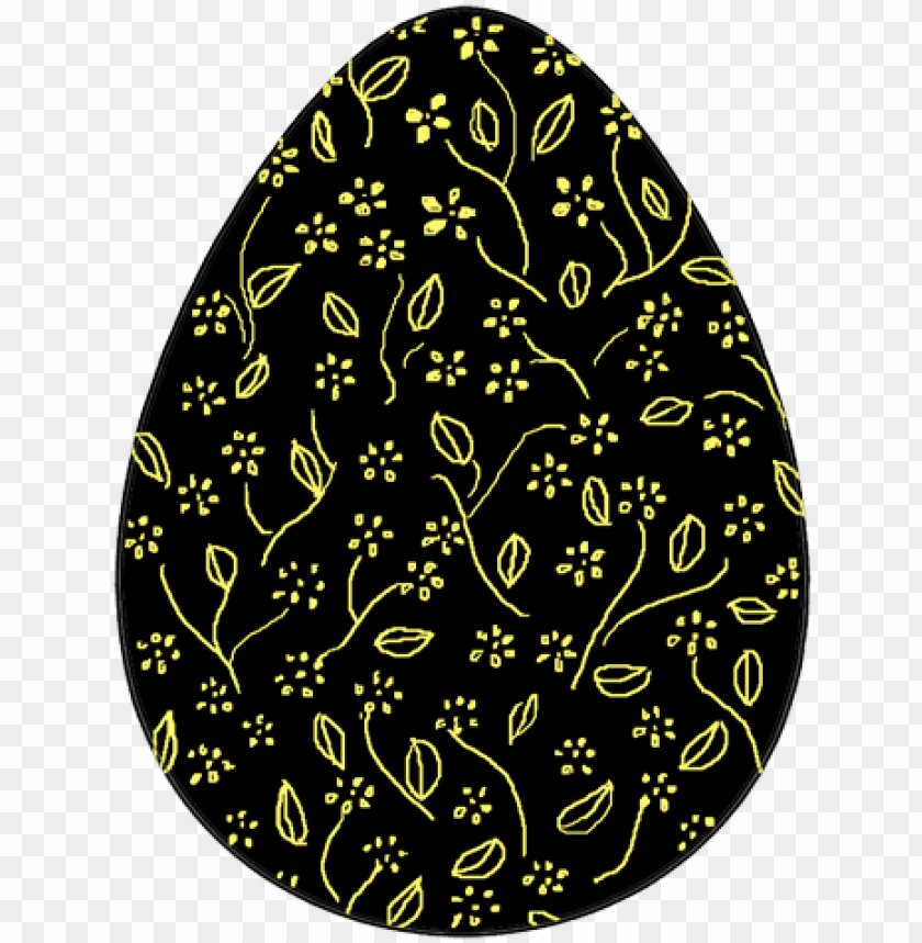 Decorated Easter Egg Black Yellow - Black And Yellow Easter Eggs PNG Image With Transparent Background