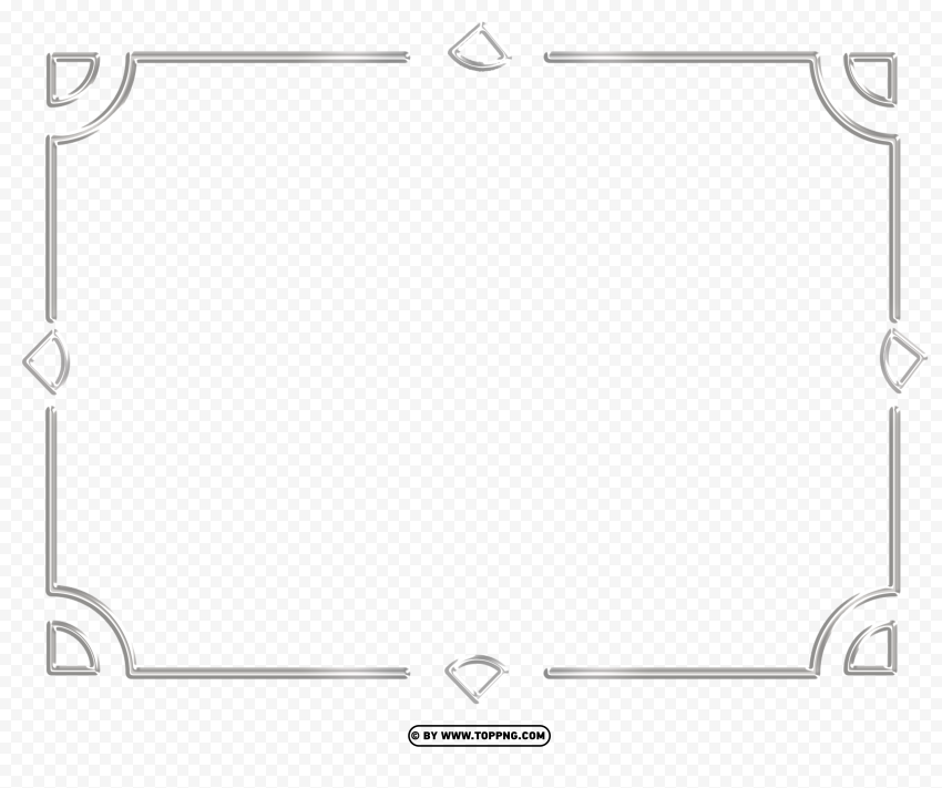 decorative frame silver border png images - Image ID 488655