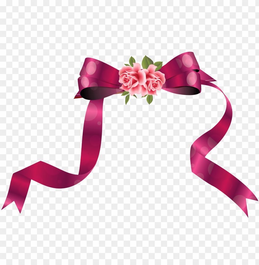 Decorative Ribbon With Roses Png Clipart Image Laco De Fita Rosa Png Image With Transparent Background Toppng
