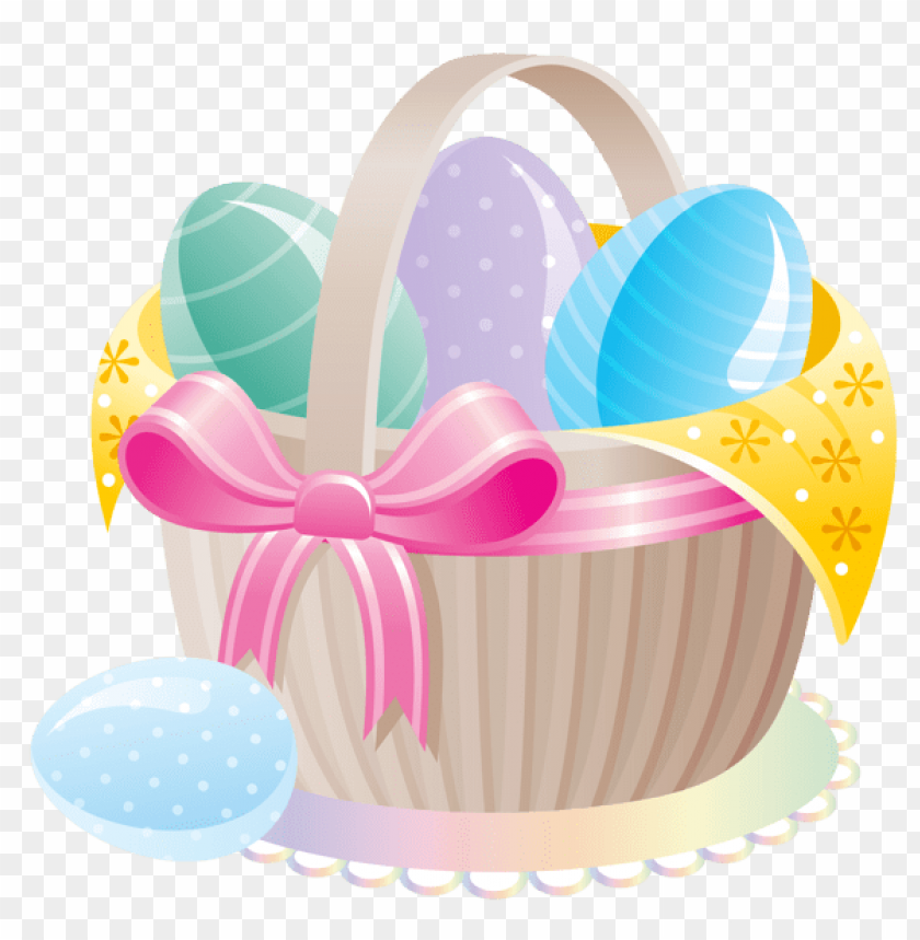 delicate basket with easter eggs png images background -  image ID is 47673