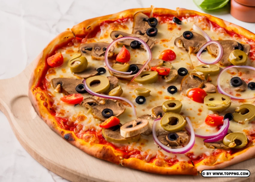 Delicious Rustic Vegetarian Pizza Hot Italian Cuisine Photo
