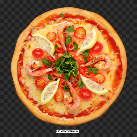 Delightful Seafood Pizza Image PNG
