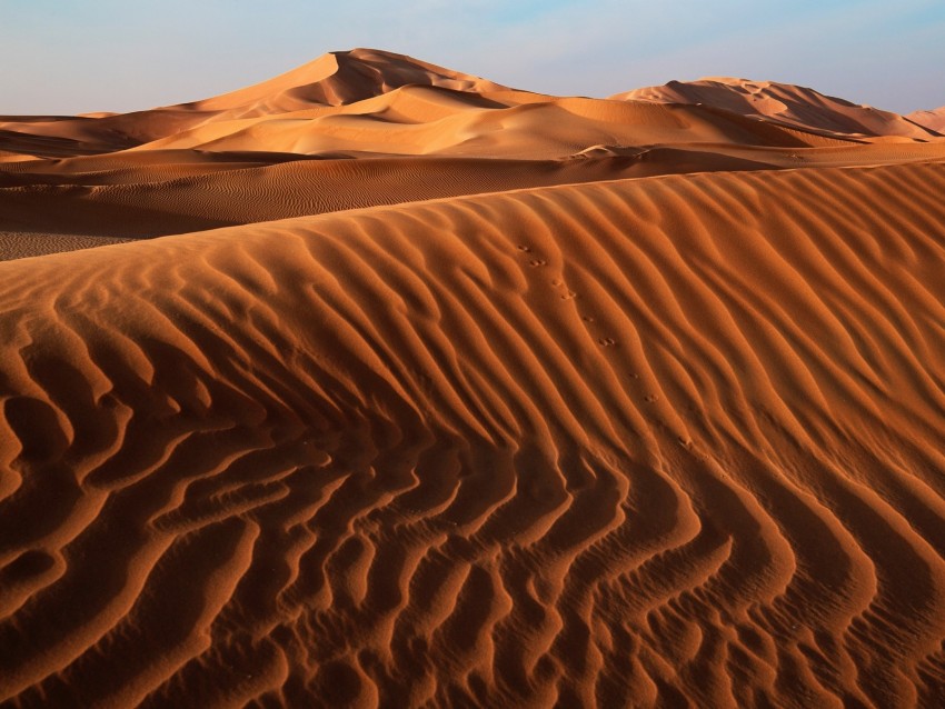 desert, sand, dunes, relief, sky