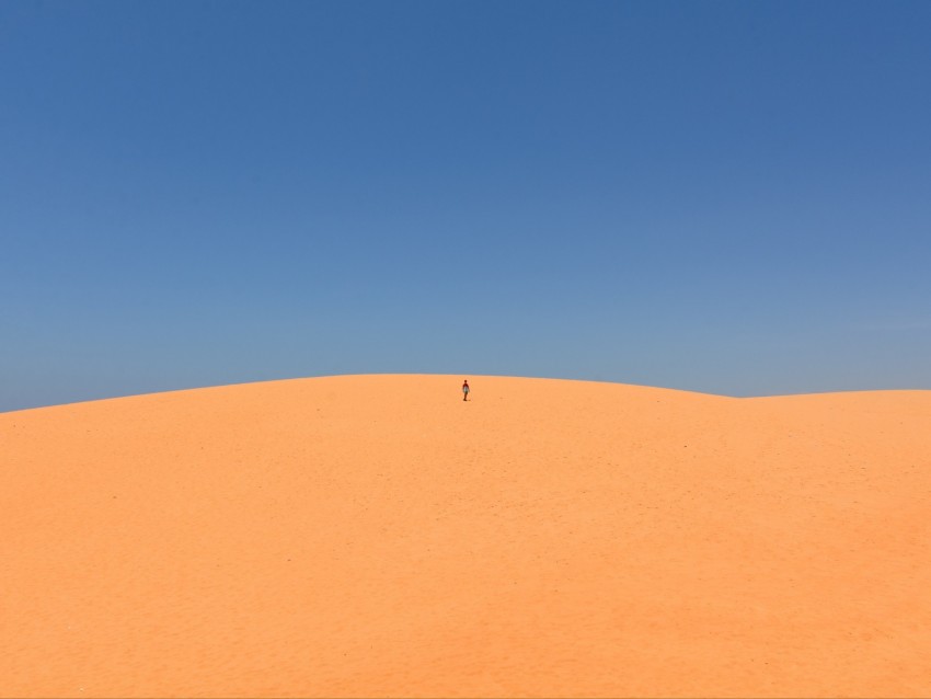 desert, sand, man, hill, sky, clean