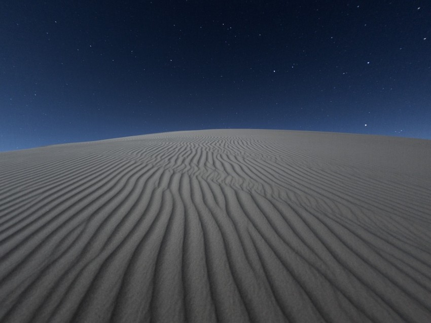 desert, sand, night, starry sky, light, wavy