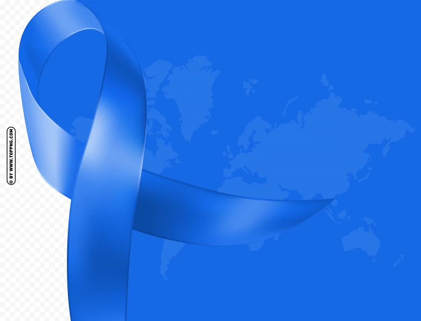 Design Template Of Colon Cancer With Blue Ribbon Png