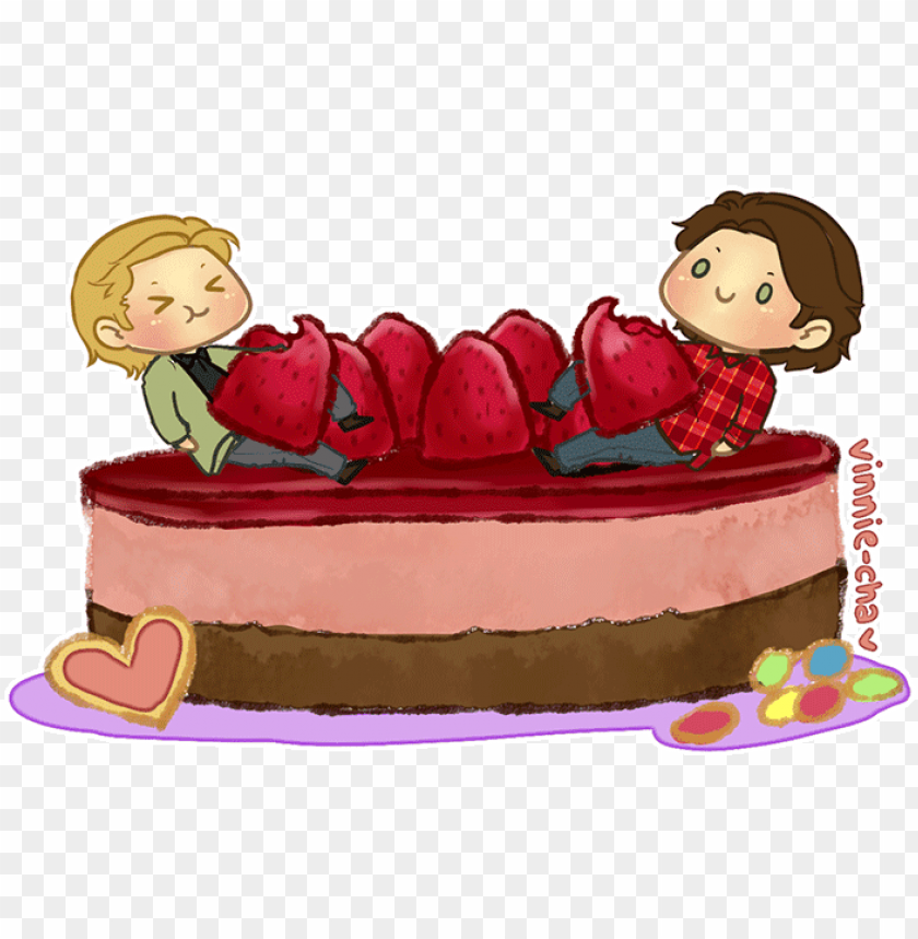 destiel and sabriel valentine desserts ﾉ* - cartoon, dessert