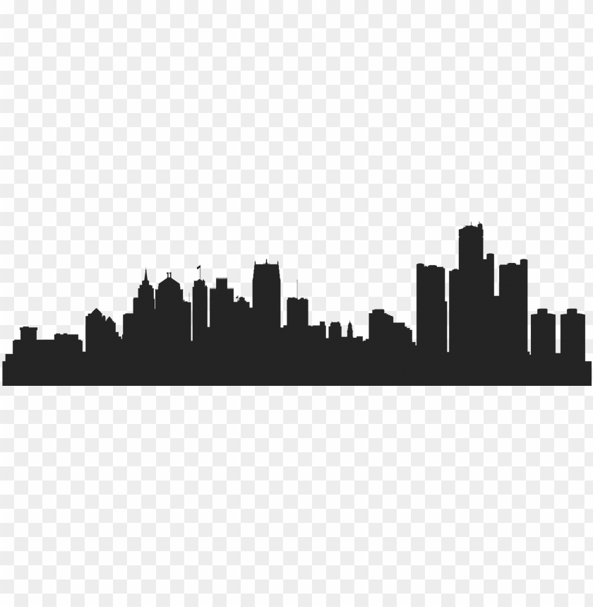 detroit city skyline silhouette PNG transparent with Clear Background ID 96290