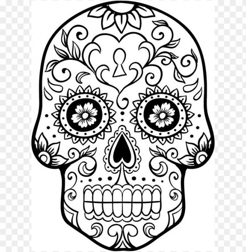 el dia de los muertos skull coloring pages