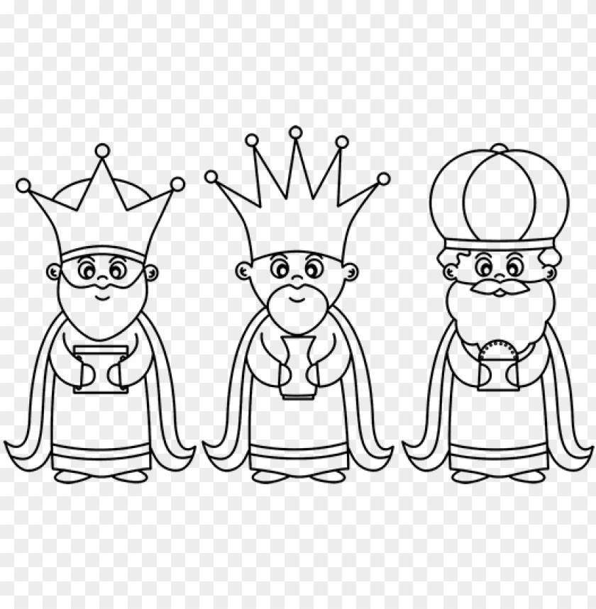 dibujo de los 3 reyes magos para colorear - dia de reyes magos para colorear PNG image with transparent background@toppng.com