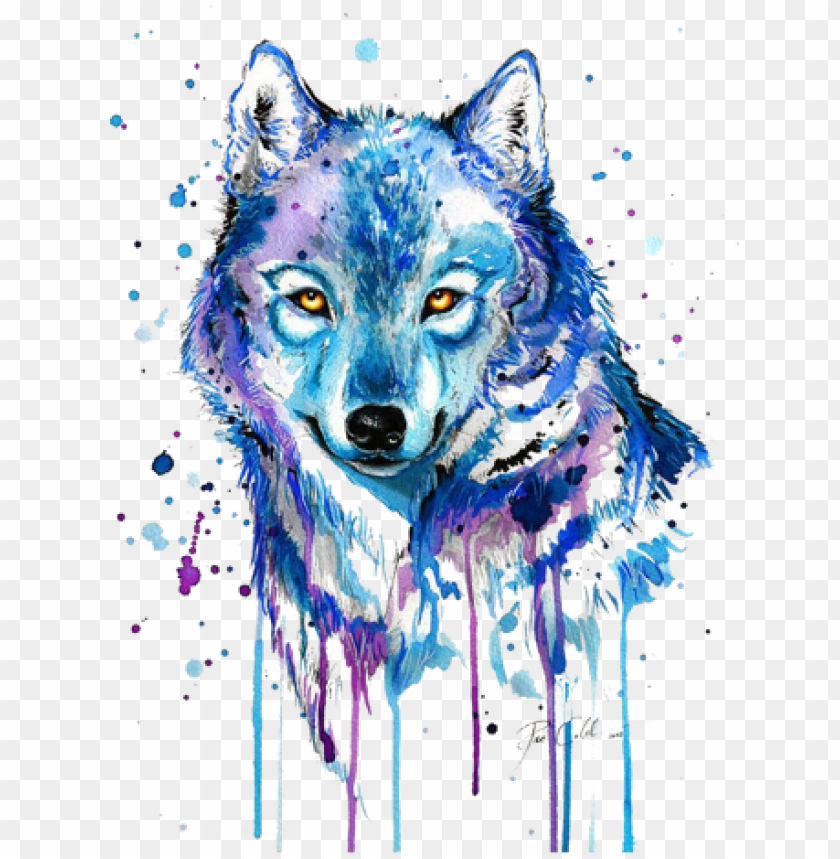 dibujos de lobo con acuarelas PNG image with transparent