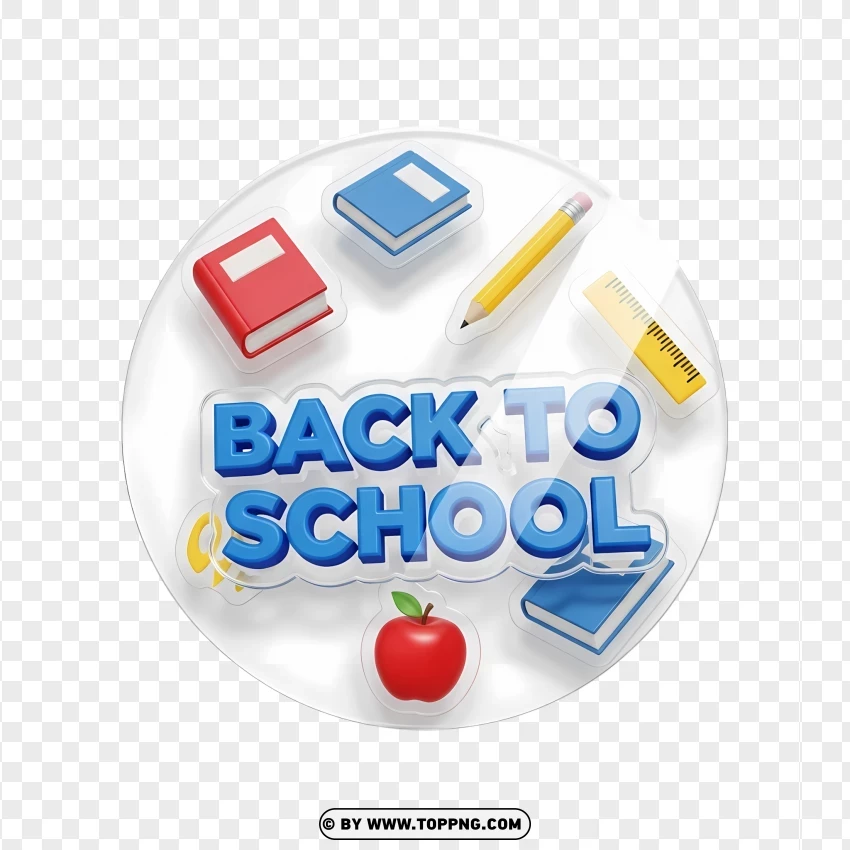 Die-cut Back To School Sticker Illustration PNG Transparent Background