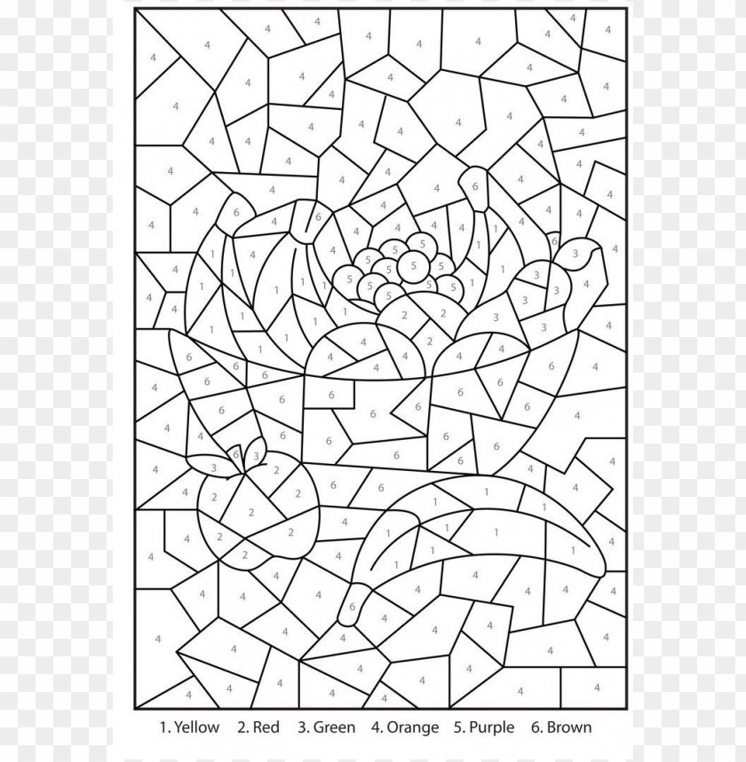 color by numbers coloring pages hard