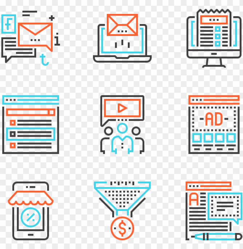 technology, isolated, work, business icons, data, silhouette, document