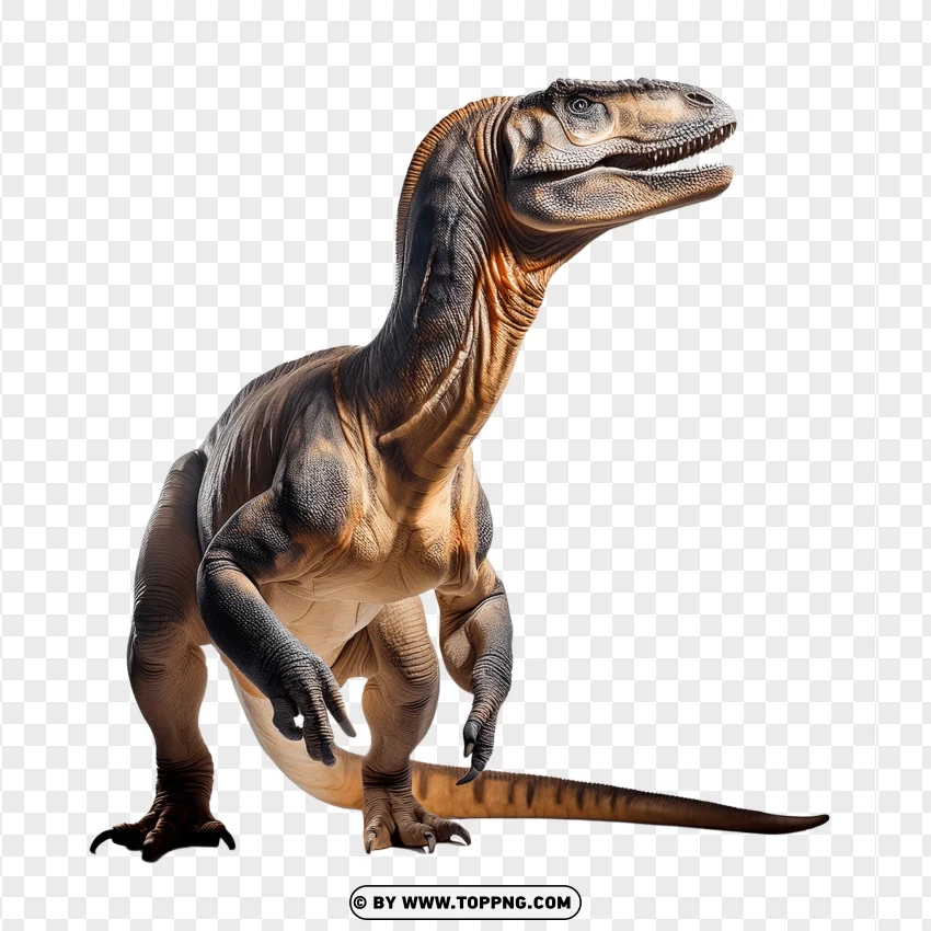 Single Velociraptor Dinosaur Showing Natural Details PNG Transparent Background