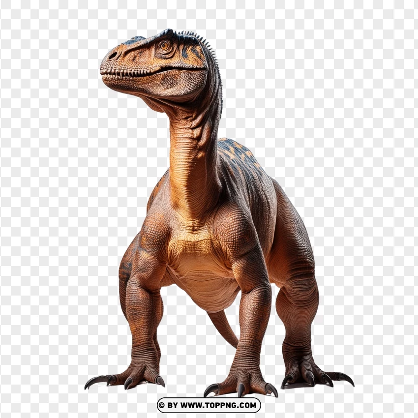 Single Velociraptor Dinosaur Standing Firm PNG Transparent Background