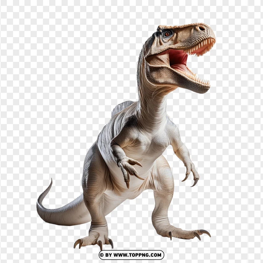 Single Velociraptor Dinosaur Standing Alert PNG Transparent Background