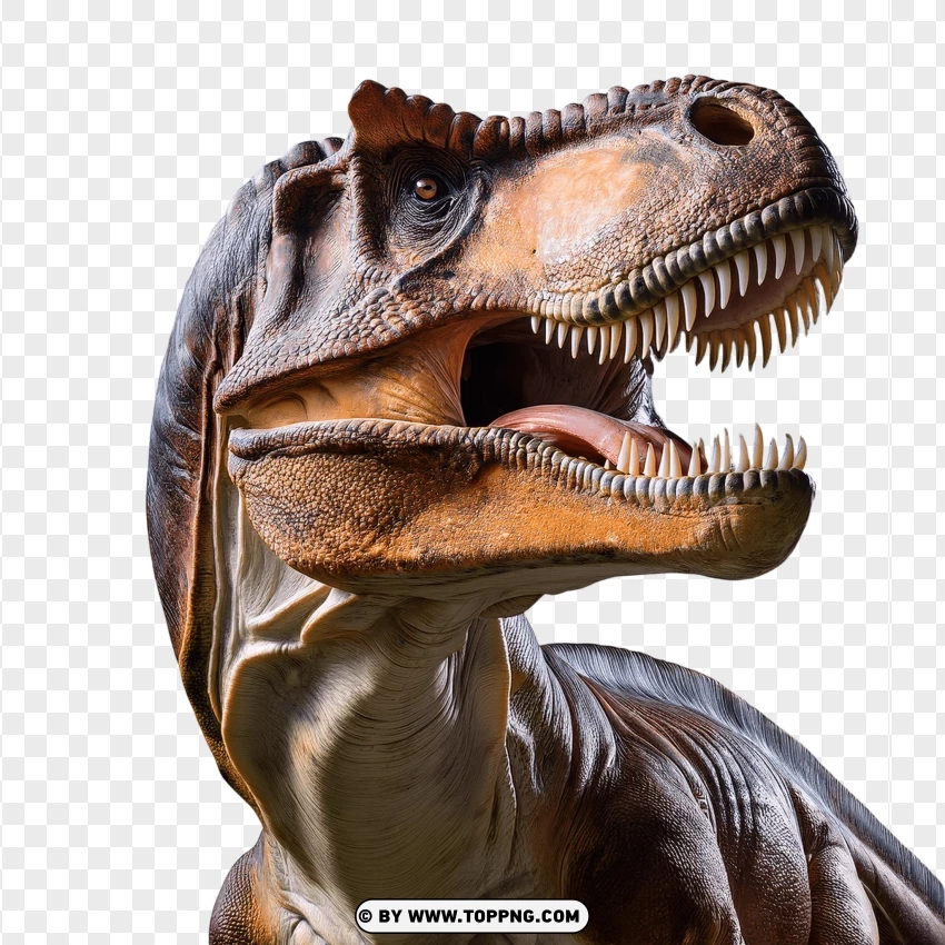 Single Tyrannosaurus Dinosaur In Aggressive Pose PNG Transparent Background