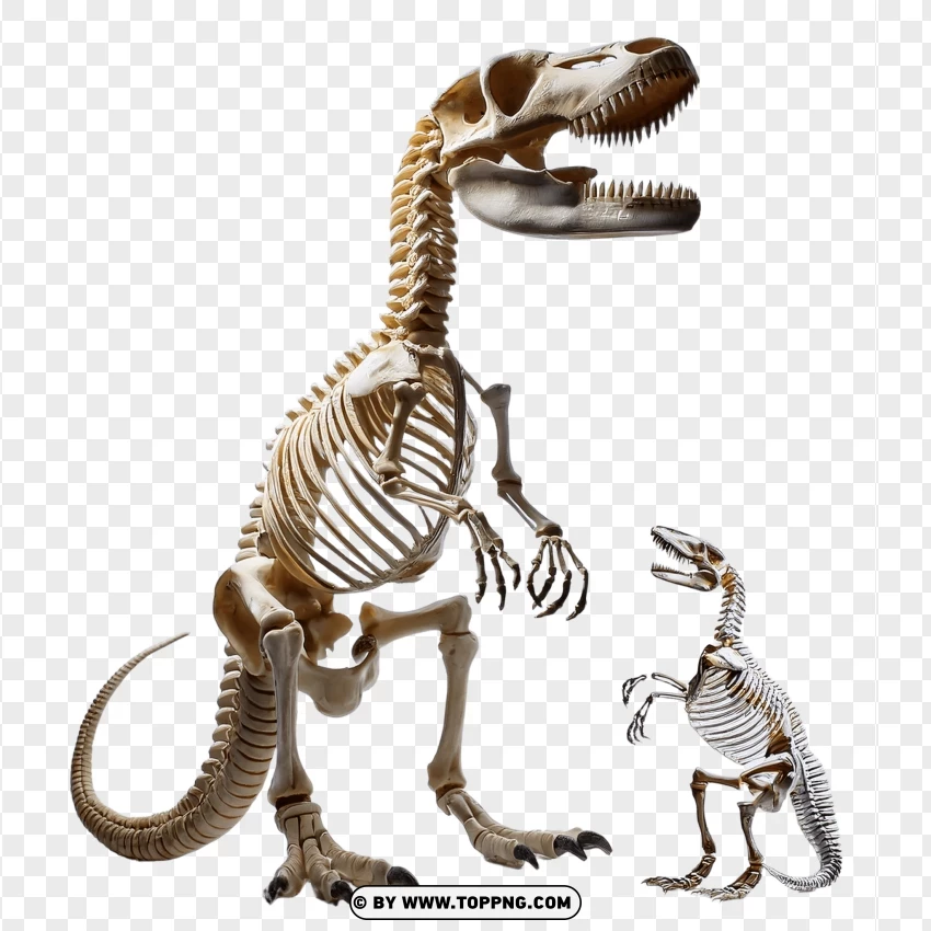 Single Dinosaur Skeleton With Detailed Structure PNG Transparent Background