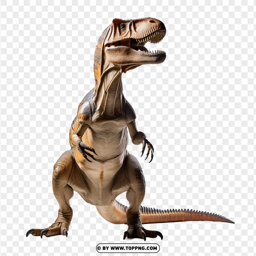 Single Tyrannosaurus Dinosaur Standing Alert PNG Transparent Background