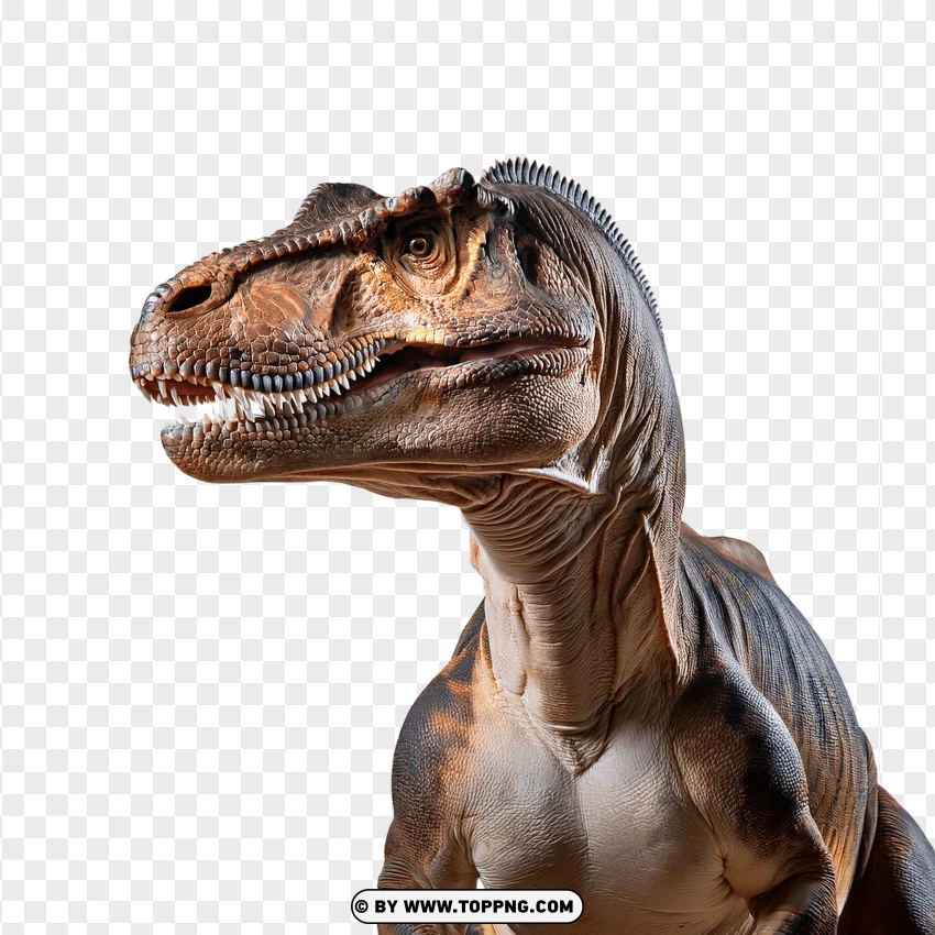 Single Tyrannosaurus Dinosaur Head Close-up PNG Transparent Background