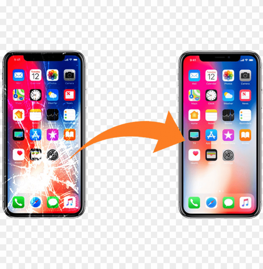 Bulanık esnek doyur  direct cell hamilton - iphone x screen repair before and after PNG image  with transparent background | TOPpng