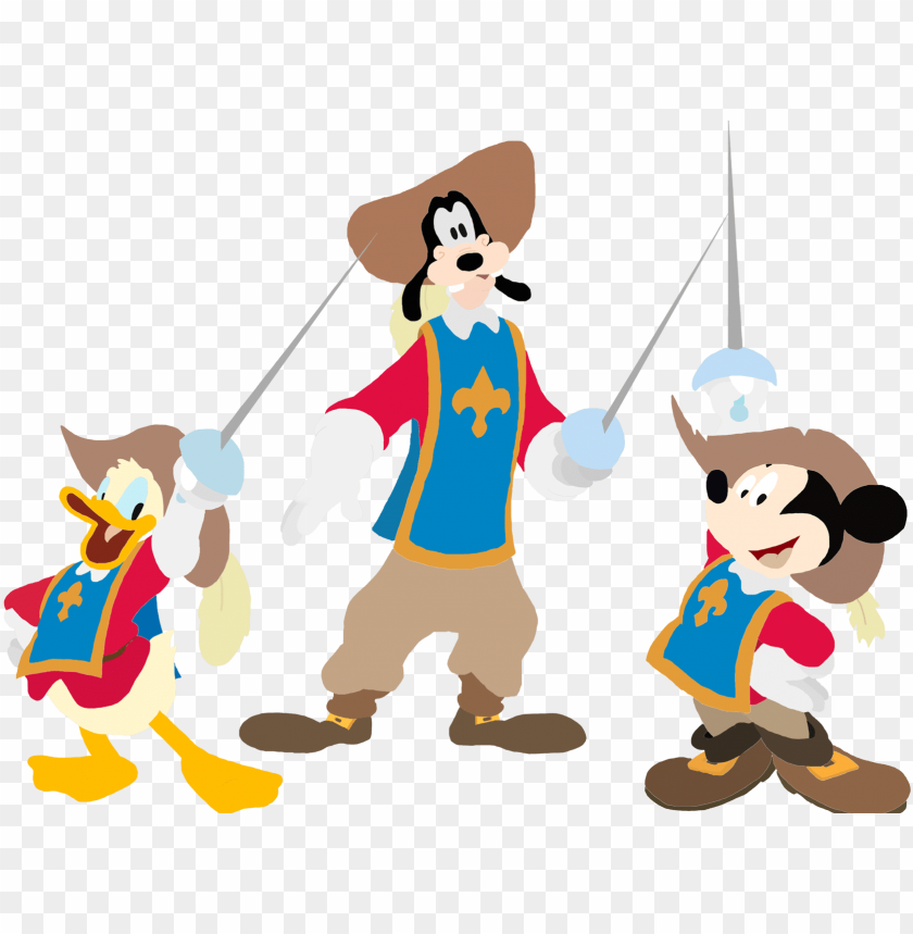Disney Clipart Goofy - Mickey Donald Goofy The Three Musketeers