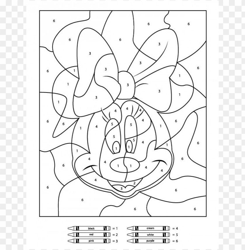 Disney Color By Number Coloring Pages PNG Image With Transparent 