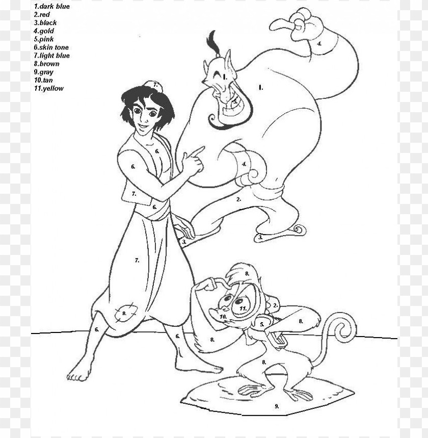 disney color by number coloring pages PNG image with transparent