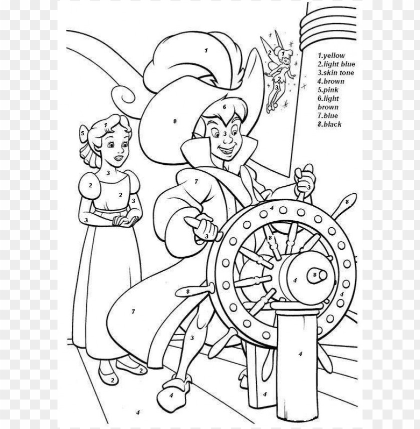 disney color by number coloring pages png image with transparent background toppng