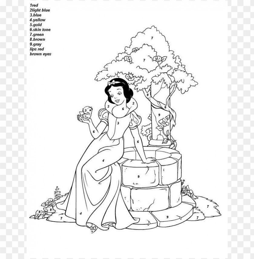 disney color by number coloring pages PNG transparent with Clear Background ID 106704