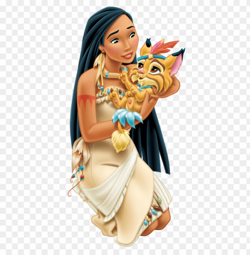Download Disney Princess Pocahontas With Little Tiger Transparent Clipart Png Photo Toppng